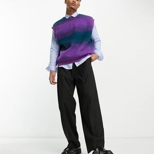 Nwot ASOS Purple and Blue Gradient Sweater Vest XL